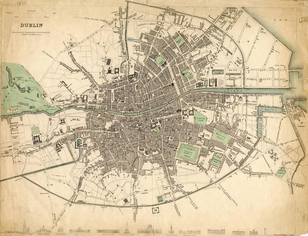 zemljevid Dublinu leta 1916