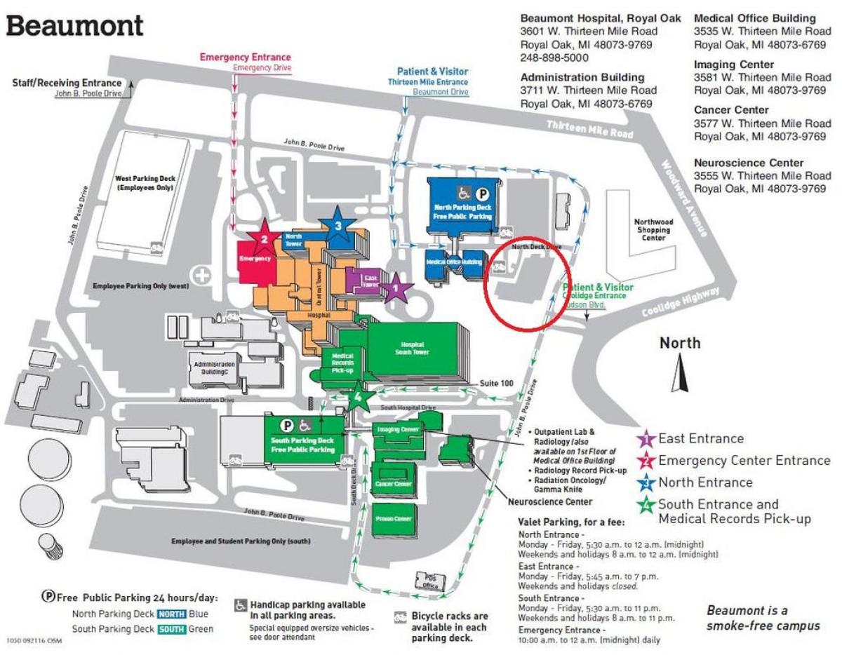 zemljevid Beaumont bolnišnici