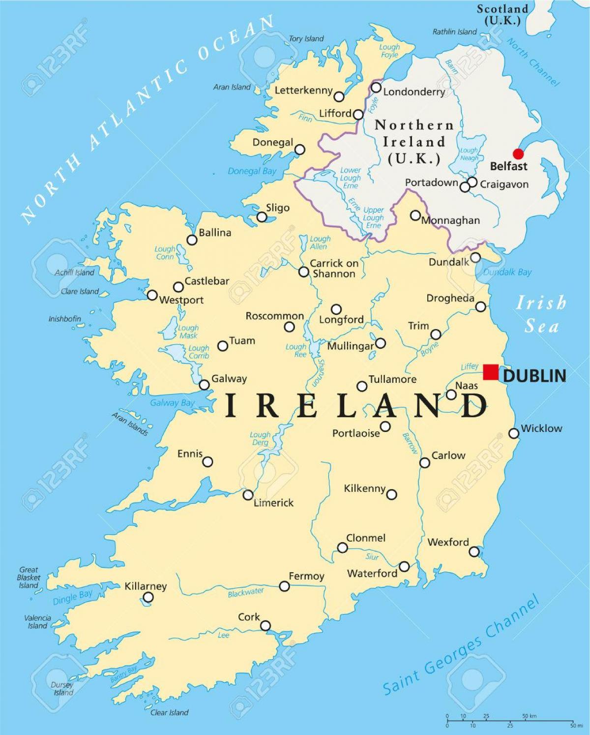Dublin, irska zemljevid