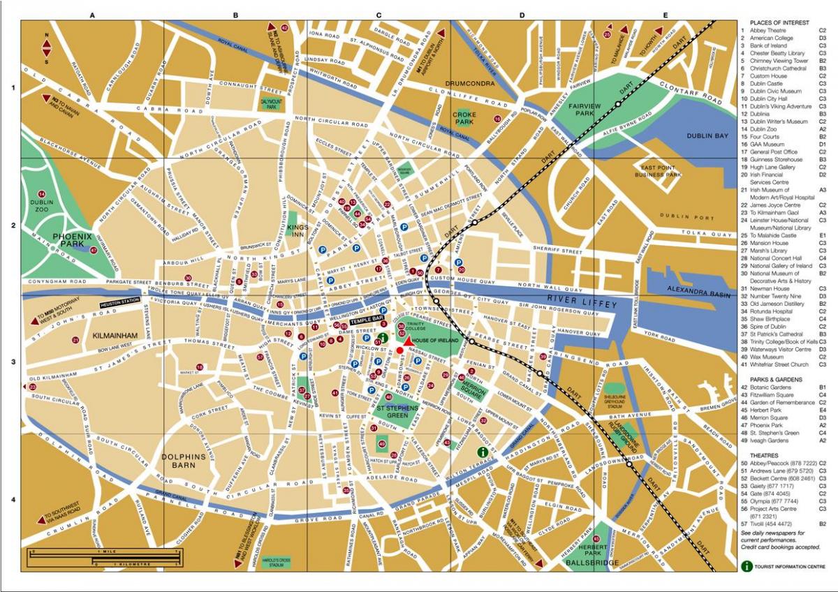 zemljevid Dublin city center