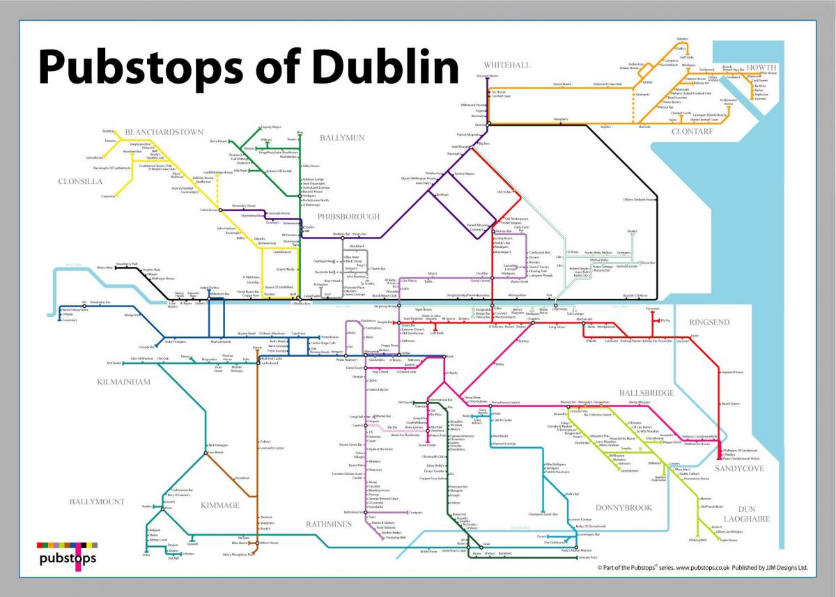 zemljevid Dublin gostilne