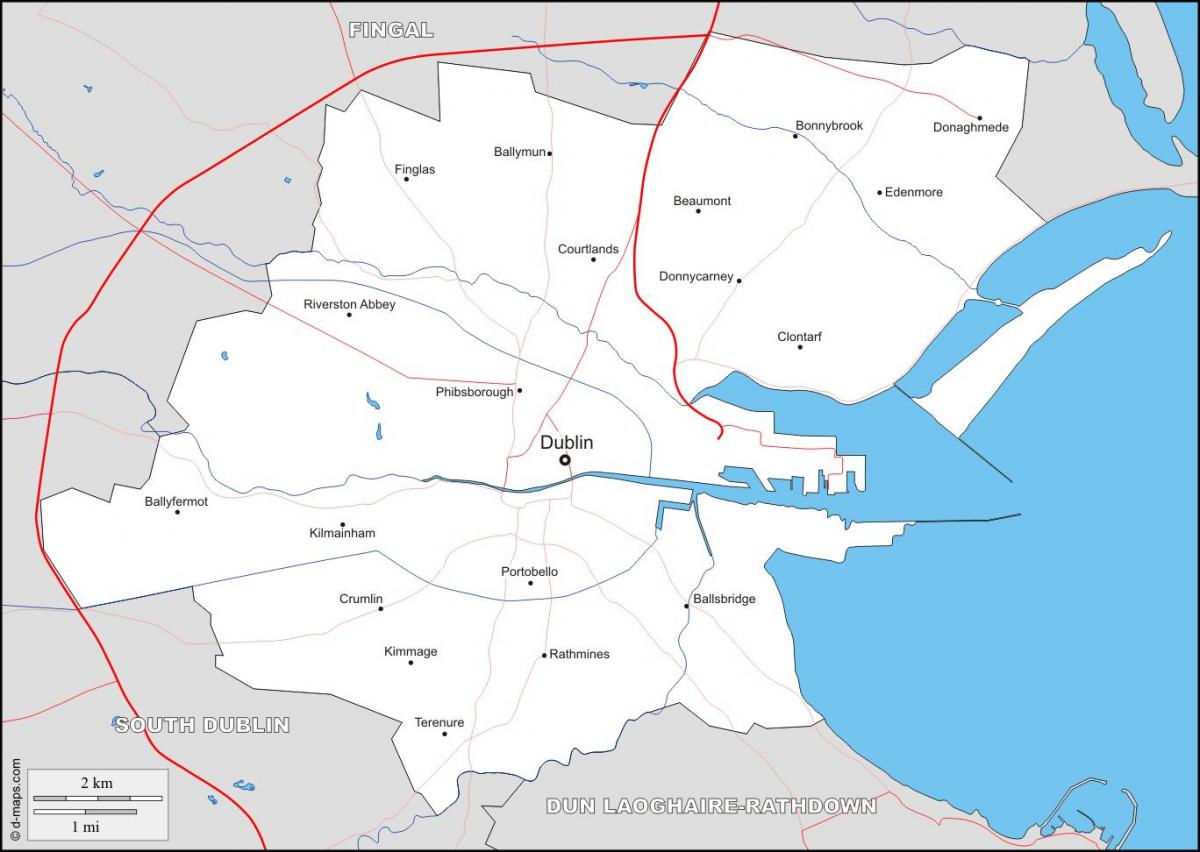 zemljevid Dublin soseskah