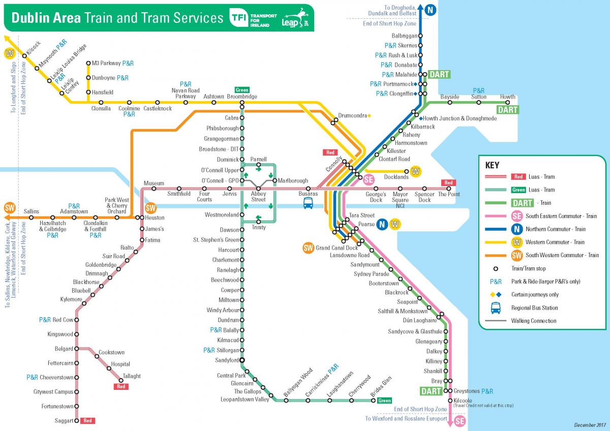 zemljevid Dublin podzemne železnice