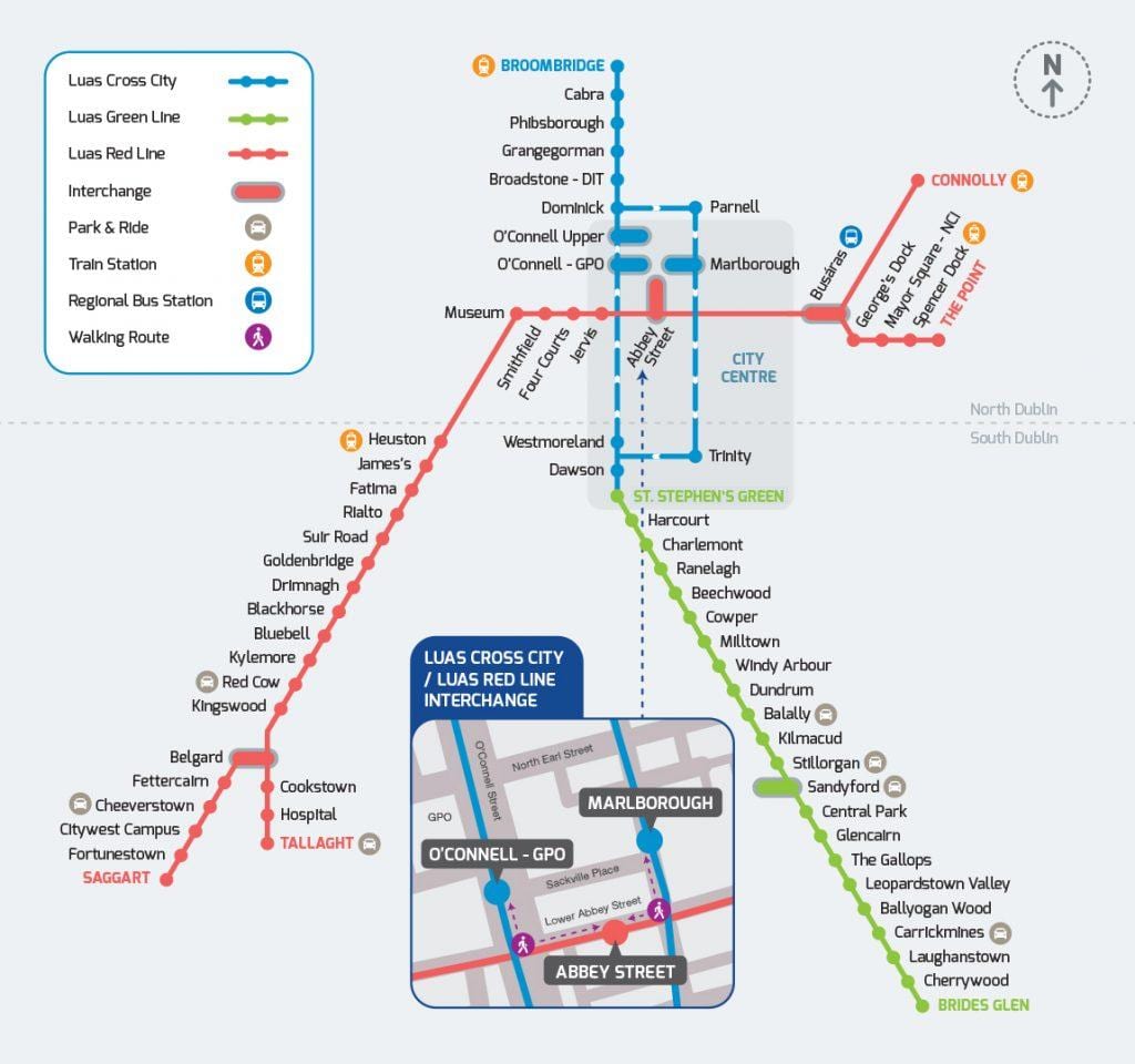 Luas križ mesto zemljevid poti
