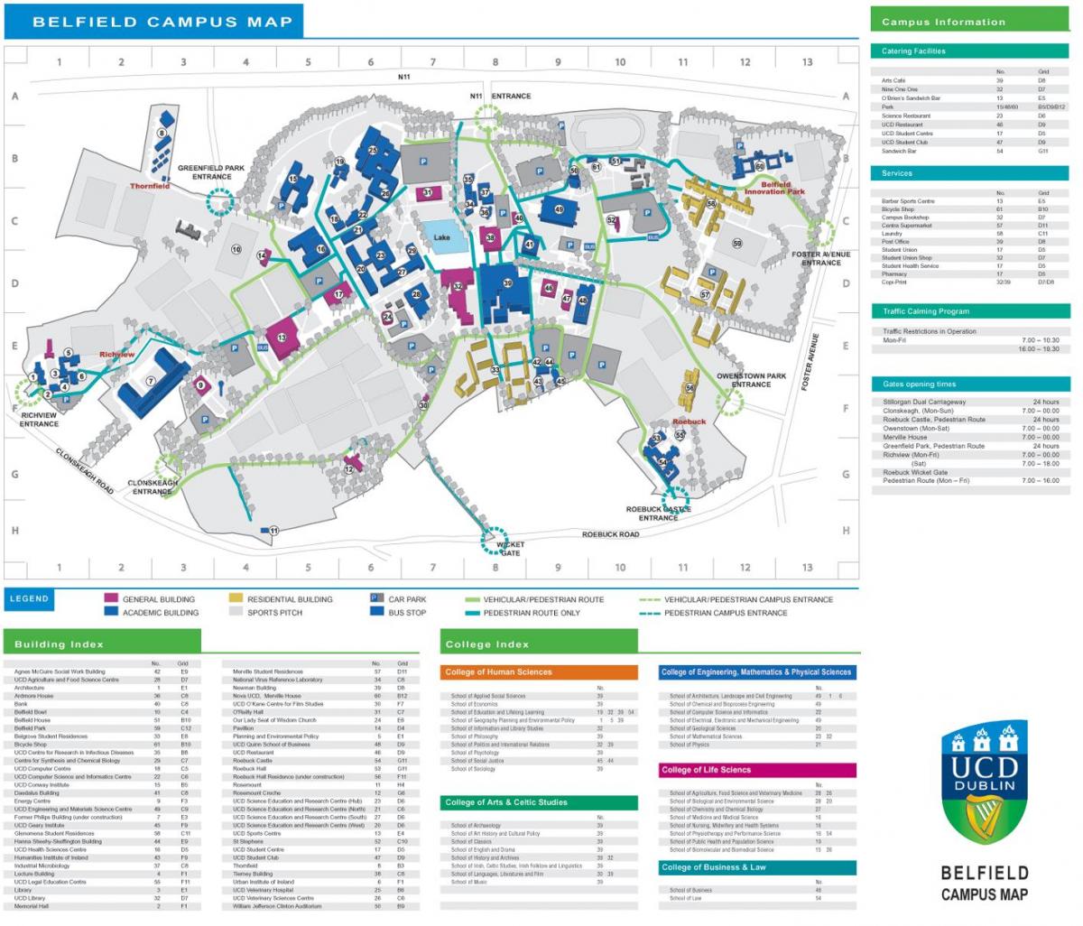 UCD Dublin zemljevid