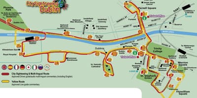 Mestni turistični Dublin zemljevid