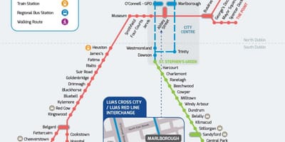 Luas križ mesto zemljevid poti